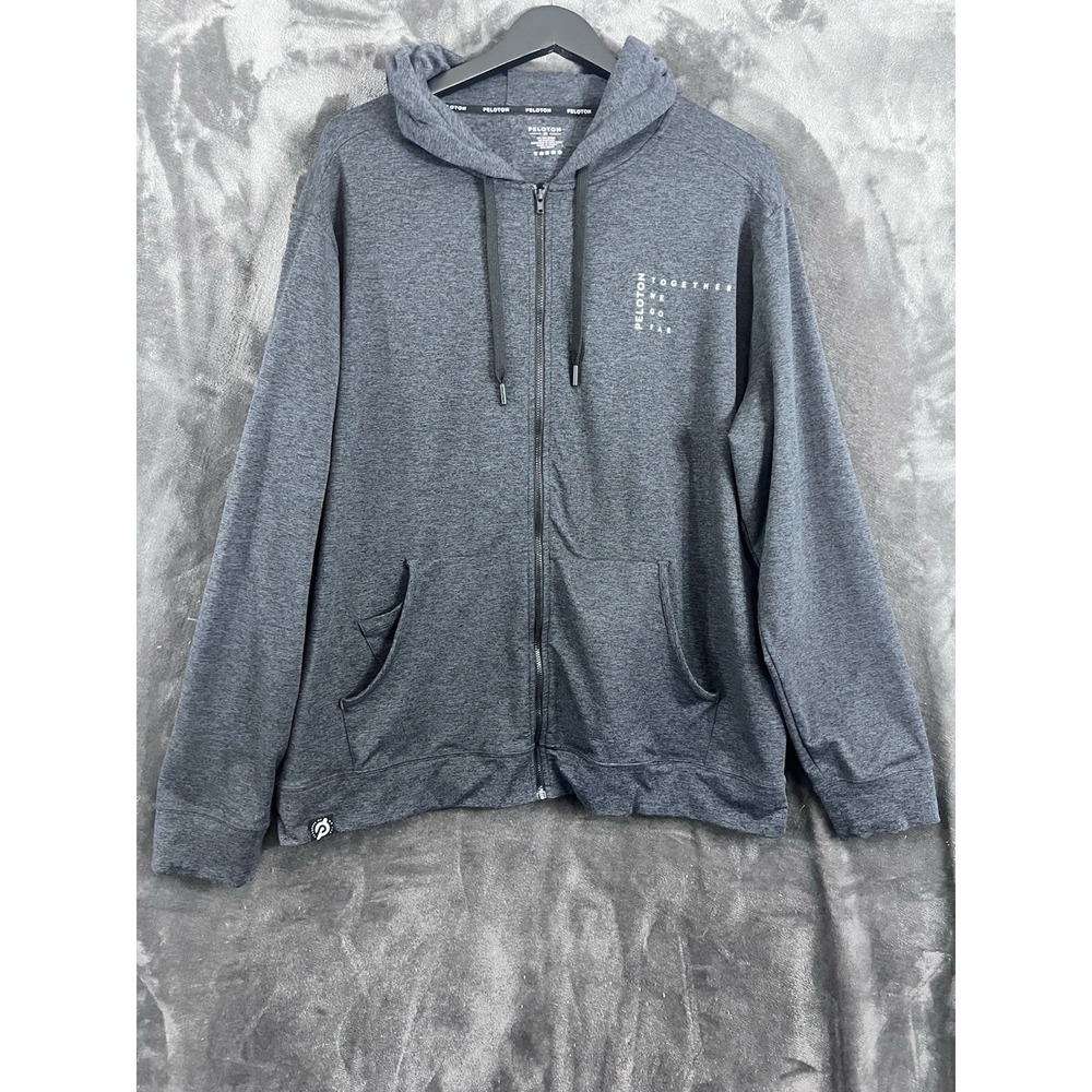 Peloton Women's Size 3X Full Zip Hoodie Jacket Together We Go Far Dark Gray
